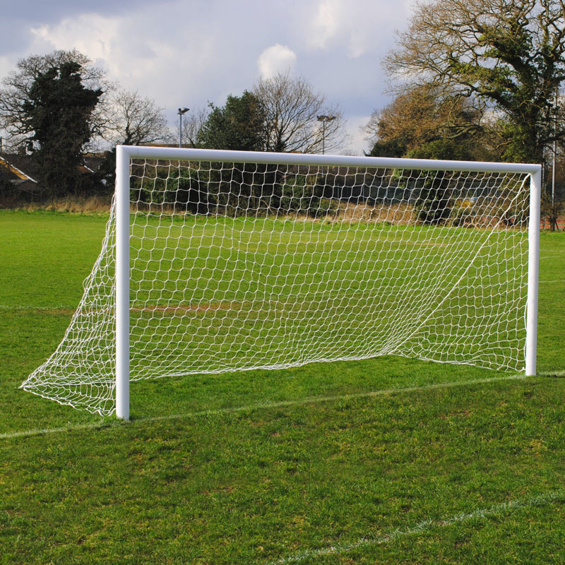 Standard Quick Release 16x7 Football Goal Package: 9v9 Socketed Aluminium