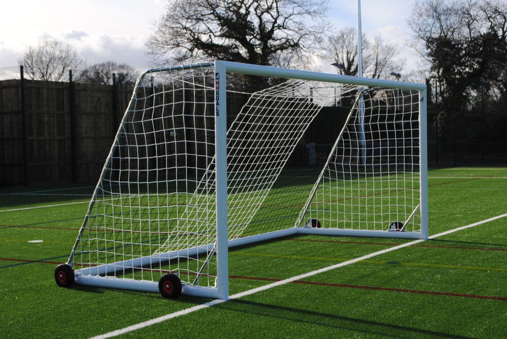 Wheeled 16x7 Football Goal Package: 9v9 Freestanding Aluminium