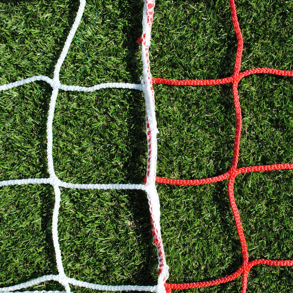 Two Colour Vertical Striped Standard Nets for 5-A-Side 12x4 Football Goals