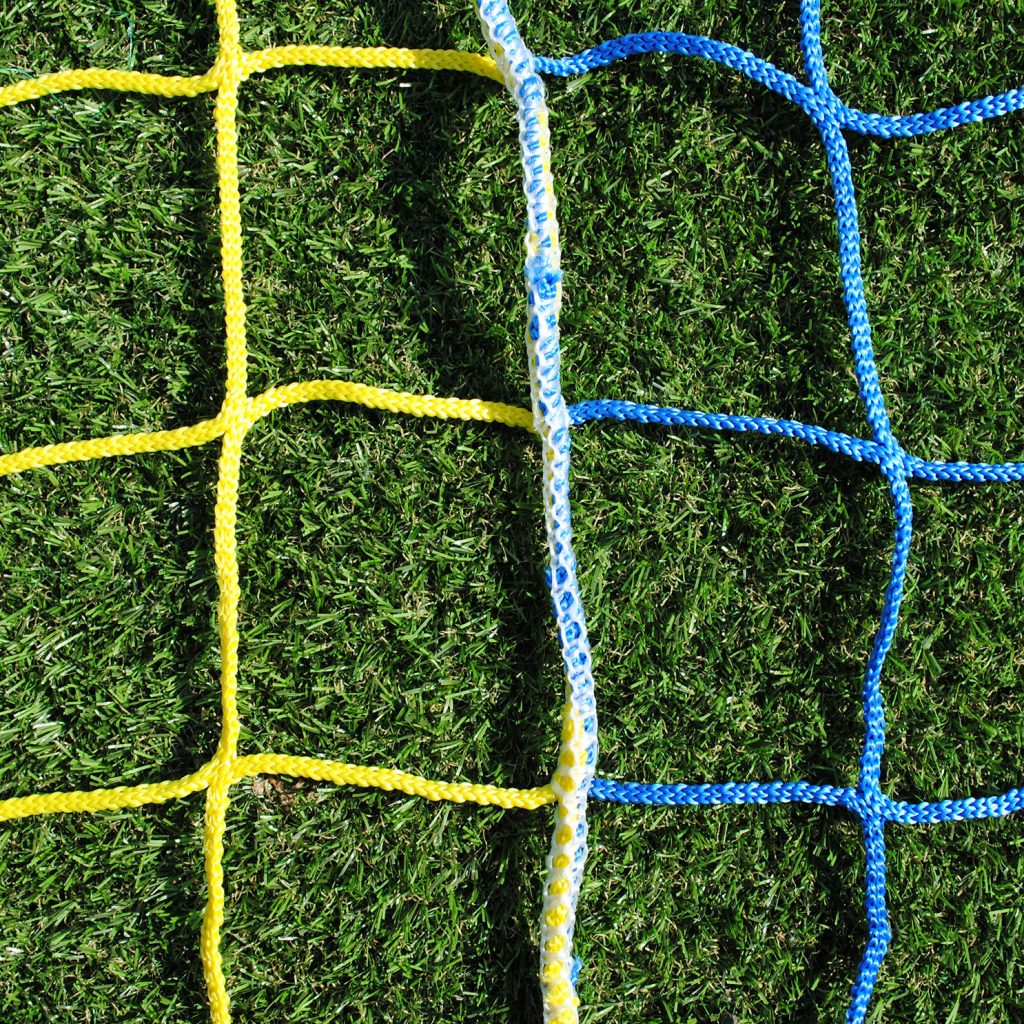 Two Colour Vertical Striped Standard Nets for 11-A-Side Senior Football Goals